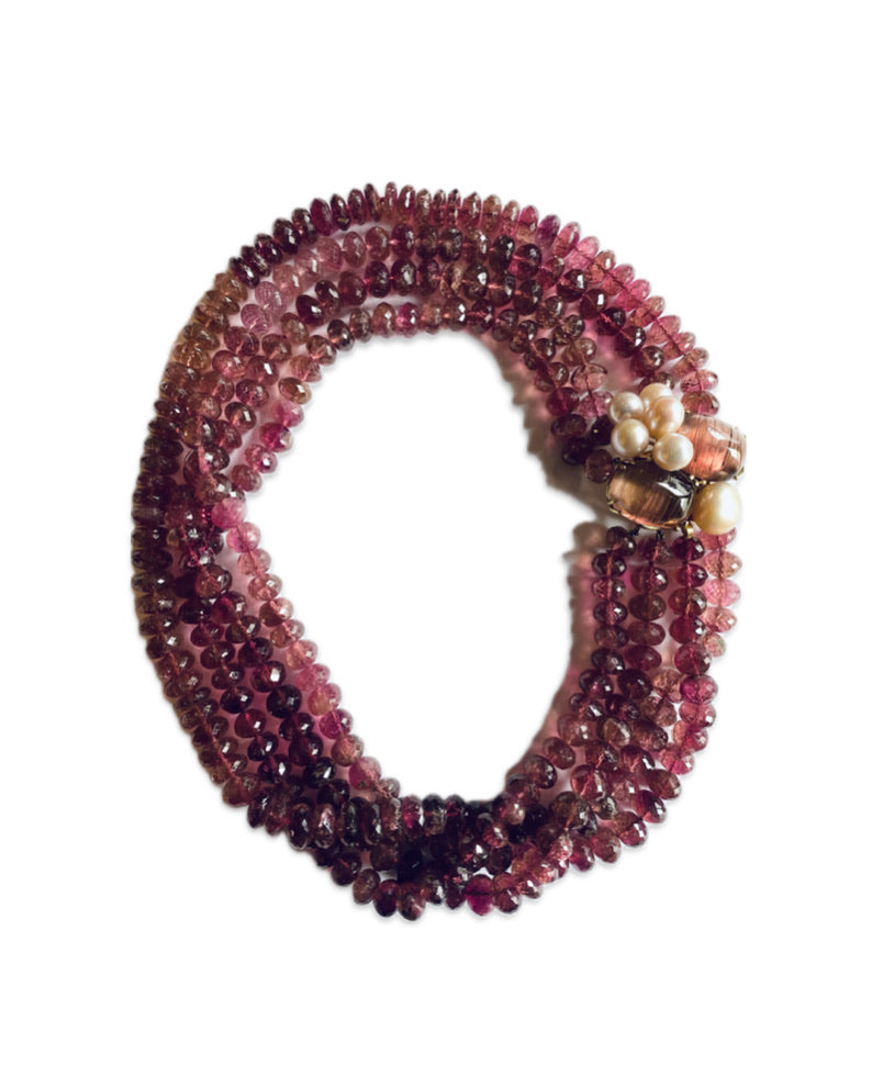 Pink Tourmaline bead Necklace