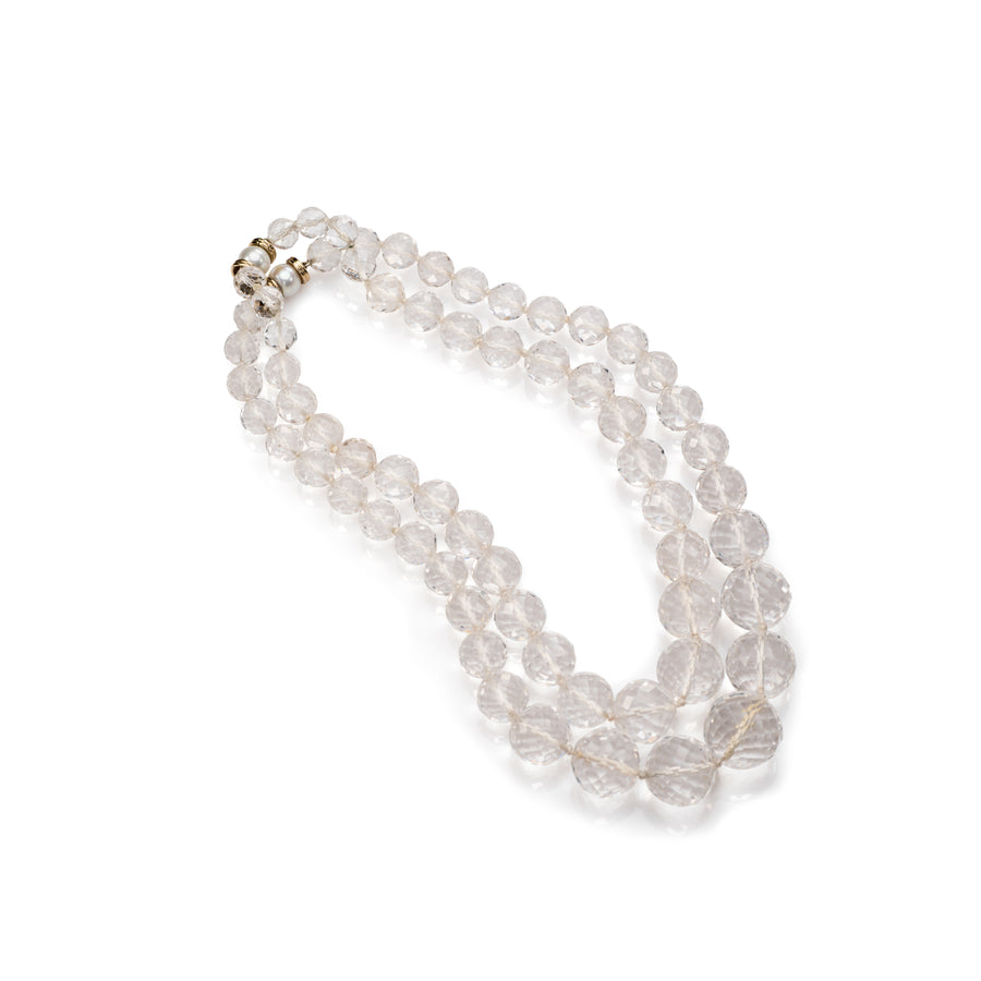 Round faceted Rock Crystal Beads
