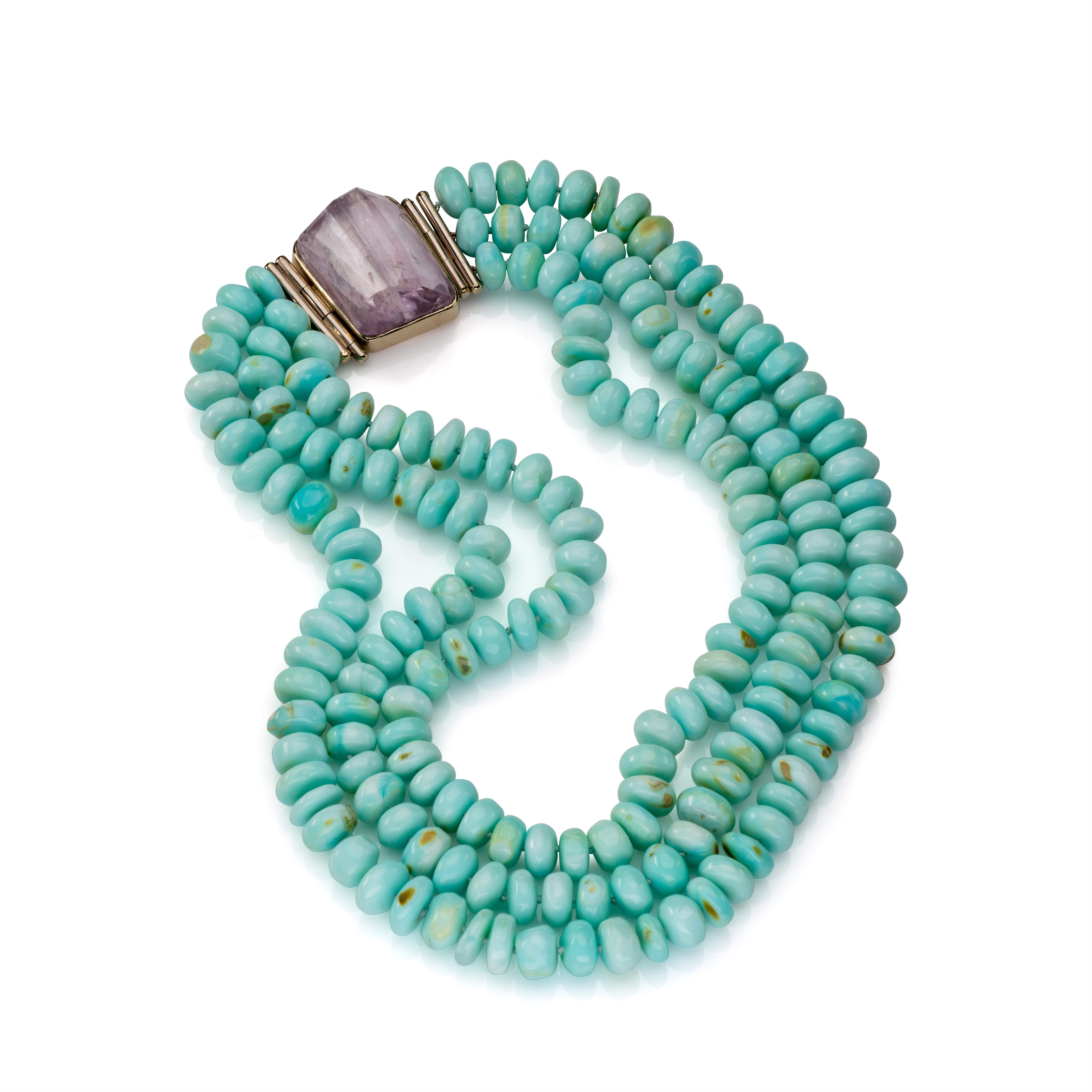 Peruvian Opal Necklace with Kunzite