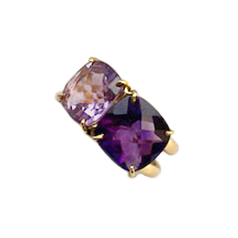 Double stone Ring Amethyst