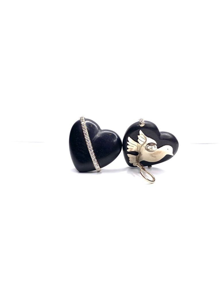 Ebony wood Heart Earrings