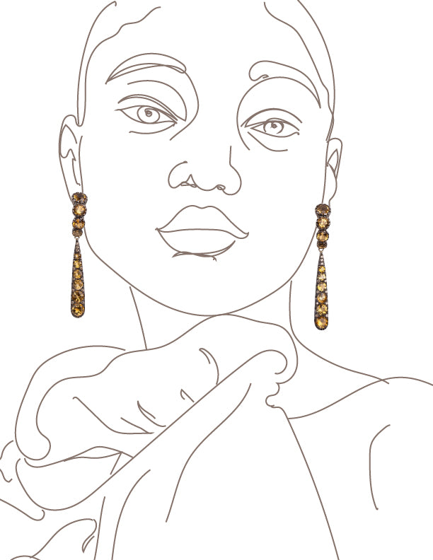 Citrine J-Hoop Earrings