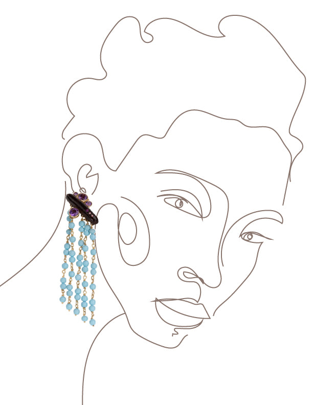 Multi Turquoise Dangle Earrings