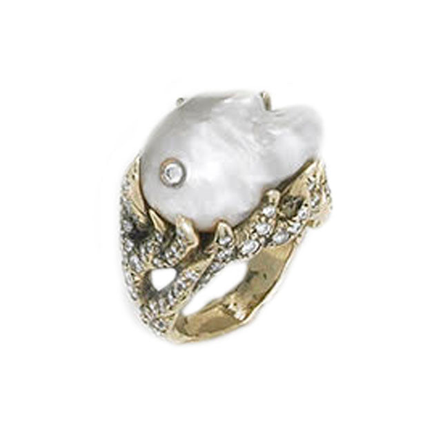 South sea Pearl & Diamond Cocktail Ring