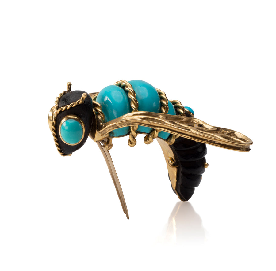 Turquoise Bee Pin