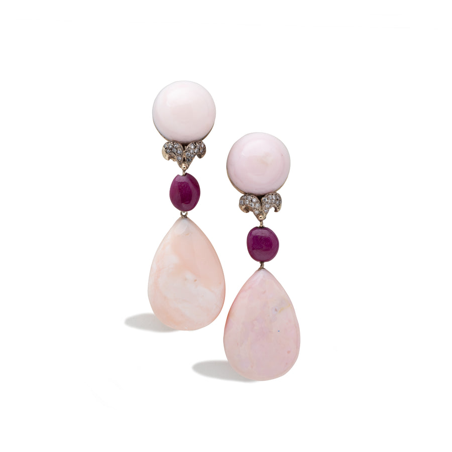 Pink Opal Drop Earrings