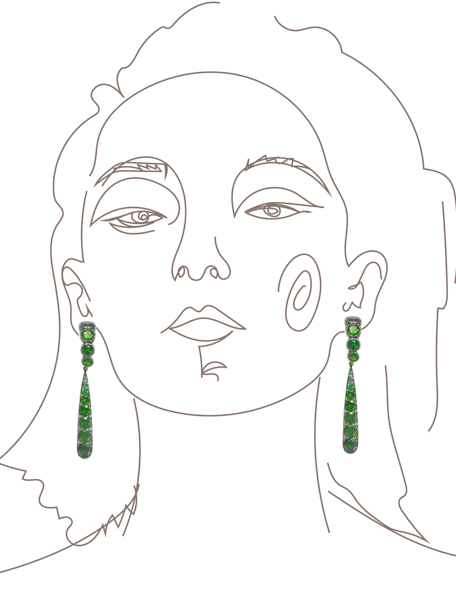 Chrome Diopside J- hoop Earrings