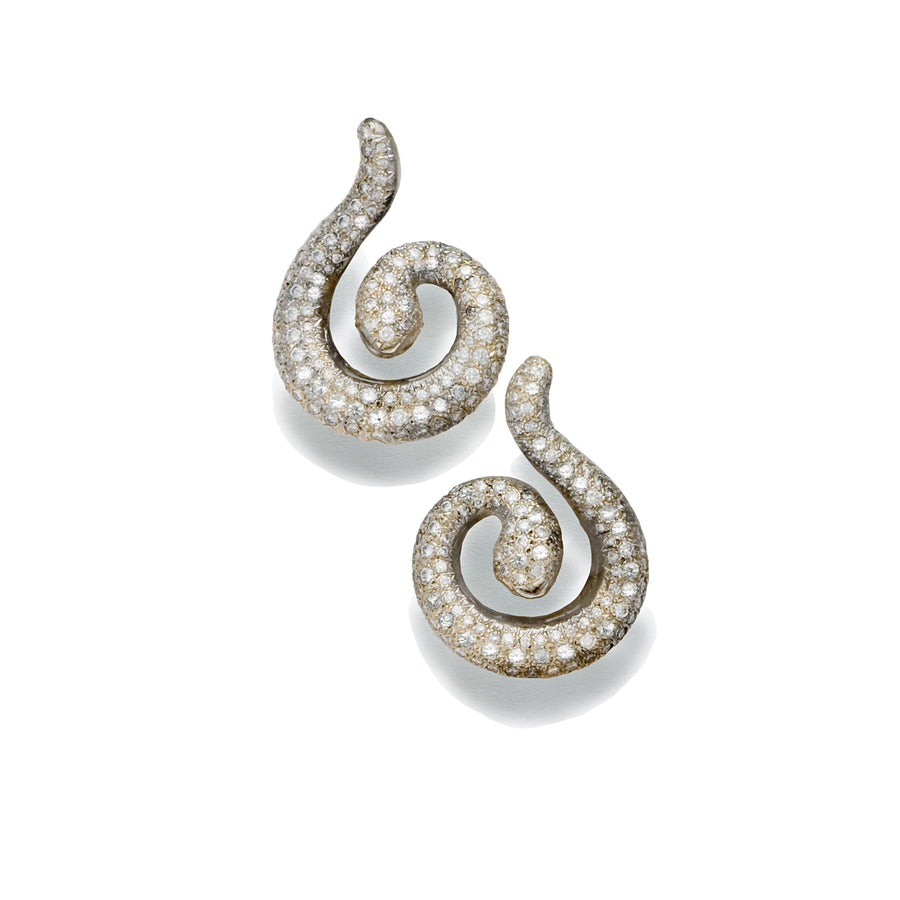 Pave diamond Snake Earrings