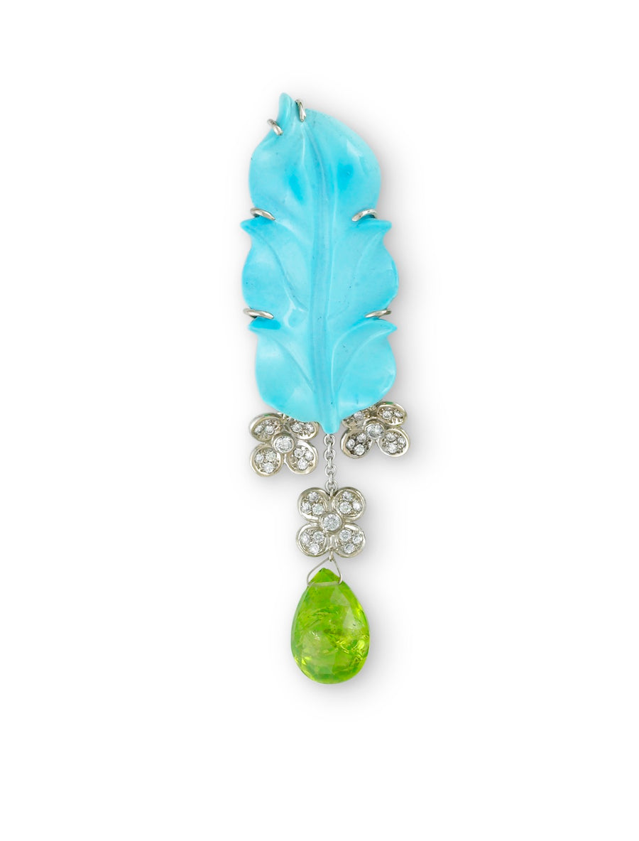 Turquoise leaf Pin