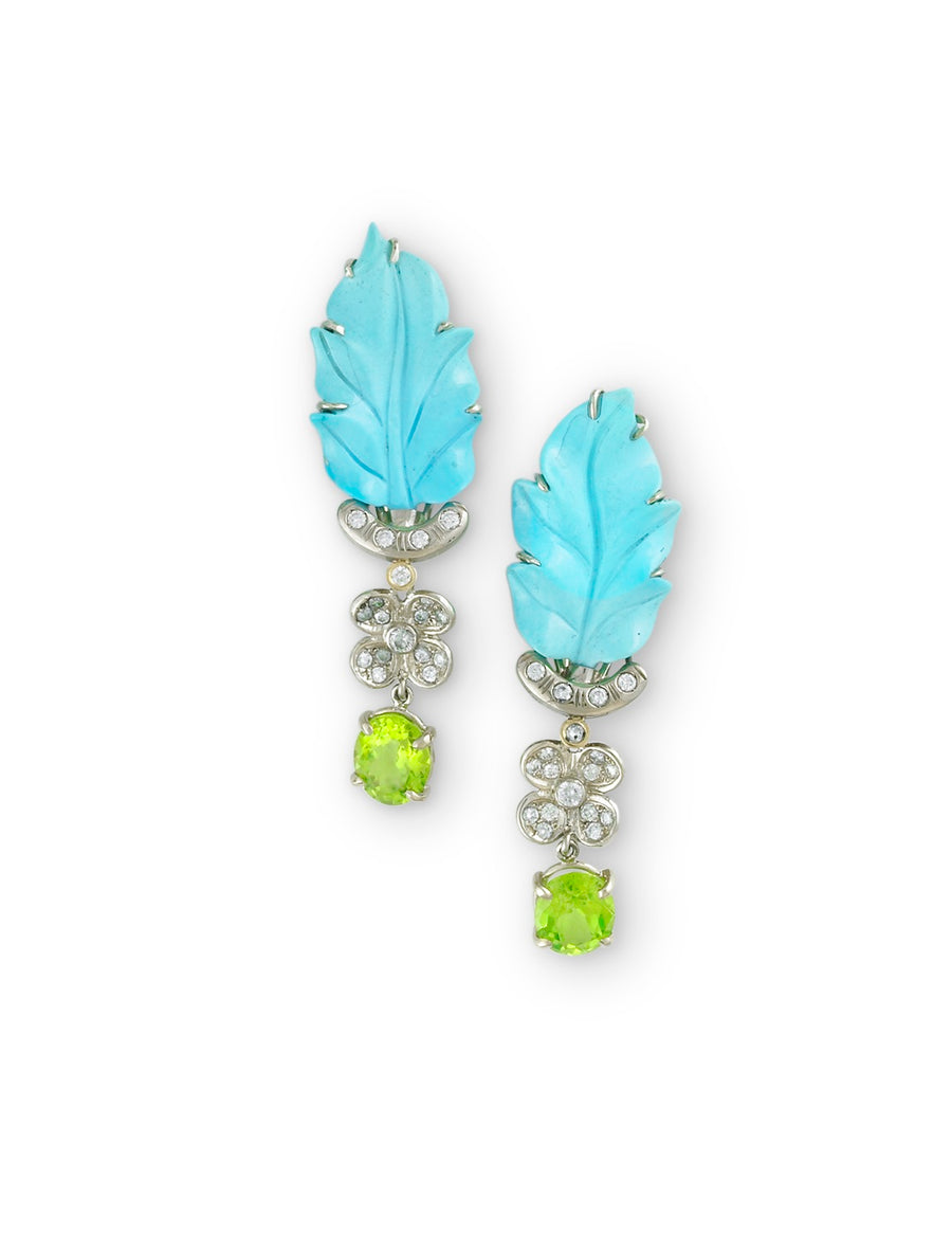 Turquoise leaf Earrings